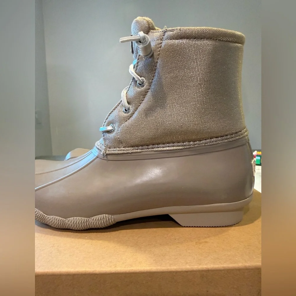 Sperry Women's Saltwater Sparkle Dove Rain Boots - Picture 2 of 6